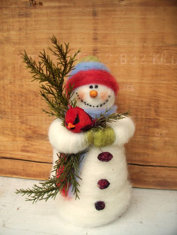 felted snowman craft