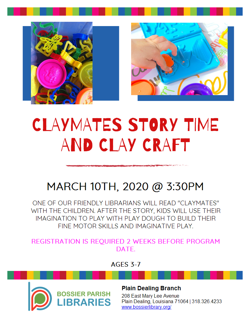 Claymates Storytime and Clay Craft