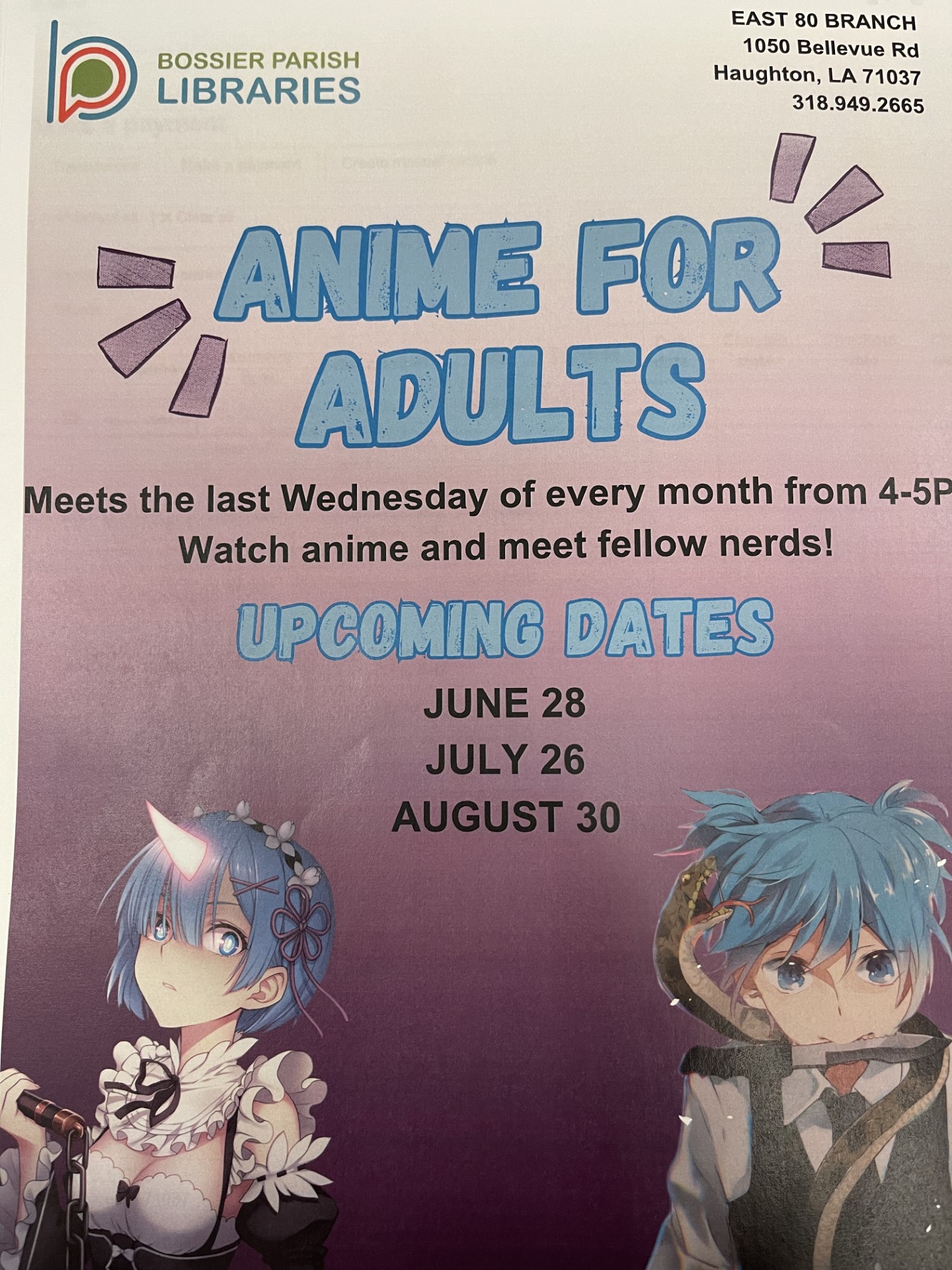 Anime and Manga Club  Bossier Parish Libraries