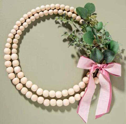 bead & greenery wreath