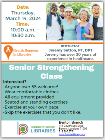 Senior Strengthening Class Flyer