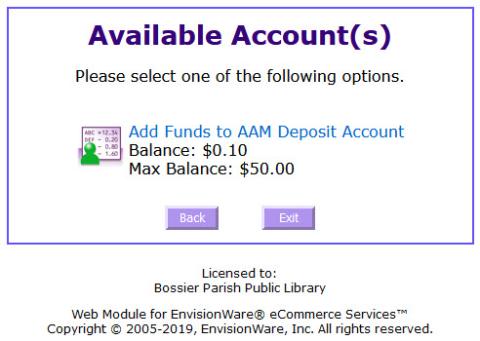 Available AAM Accounts