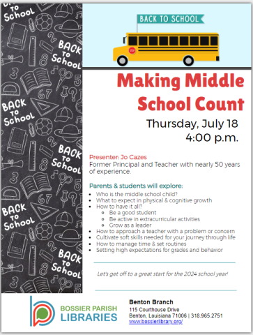 Making Middle School Count Flyer