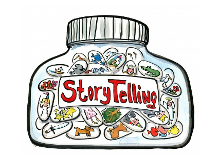 Jar filled with fun story pictures/pieces