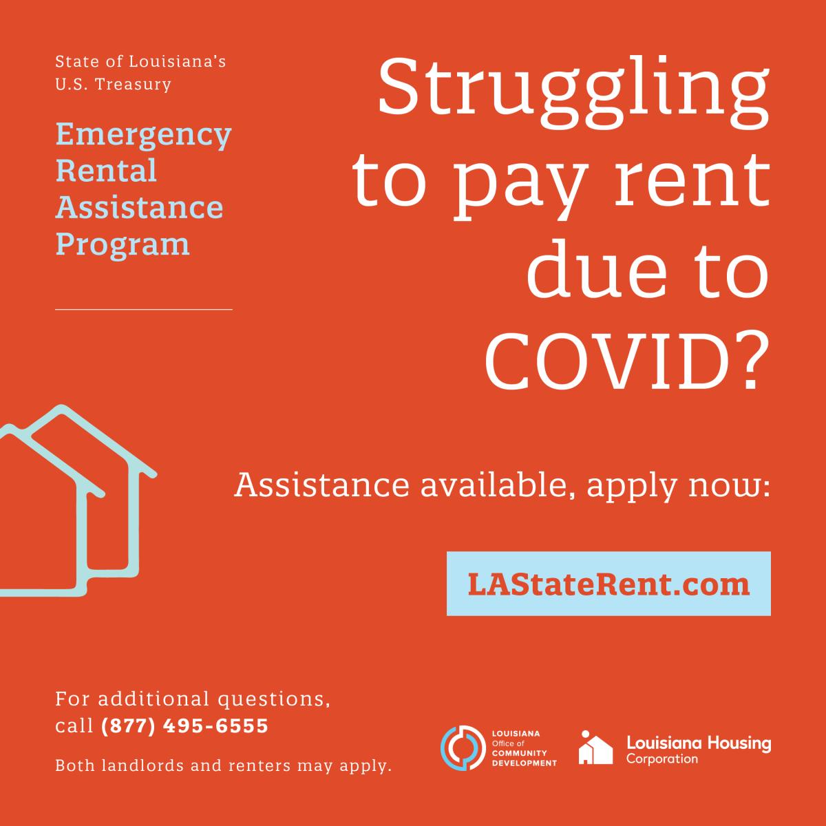 icon that says "struggling to pay rent due to covid?"